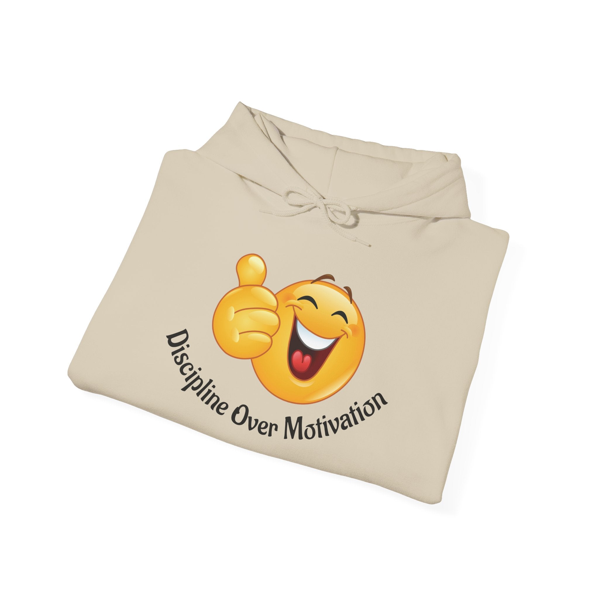 Hoodie — Minimal “Discipline Over Motivation” White Pullover