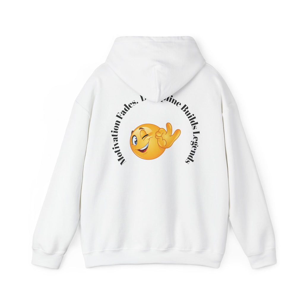 Hoodie — Minimal “Discipline Over Motivation” White Pullover