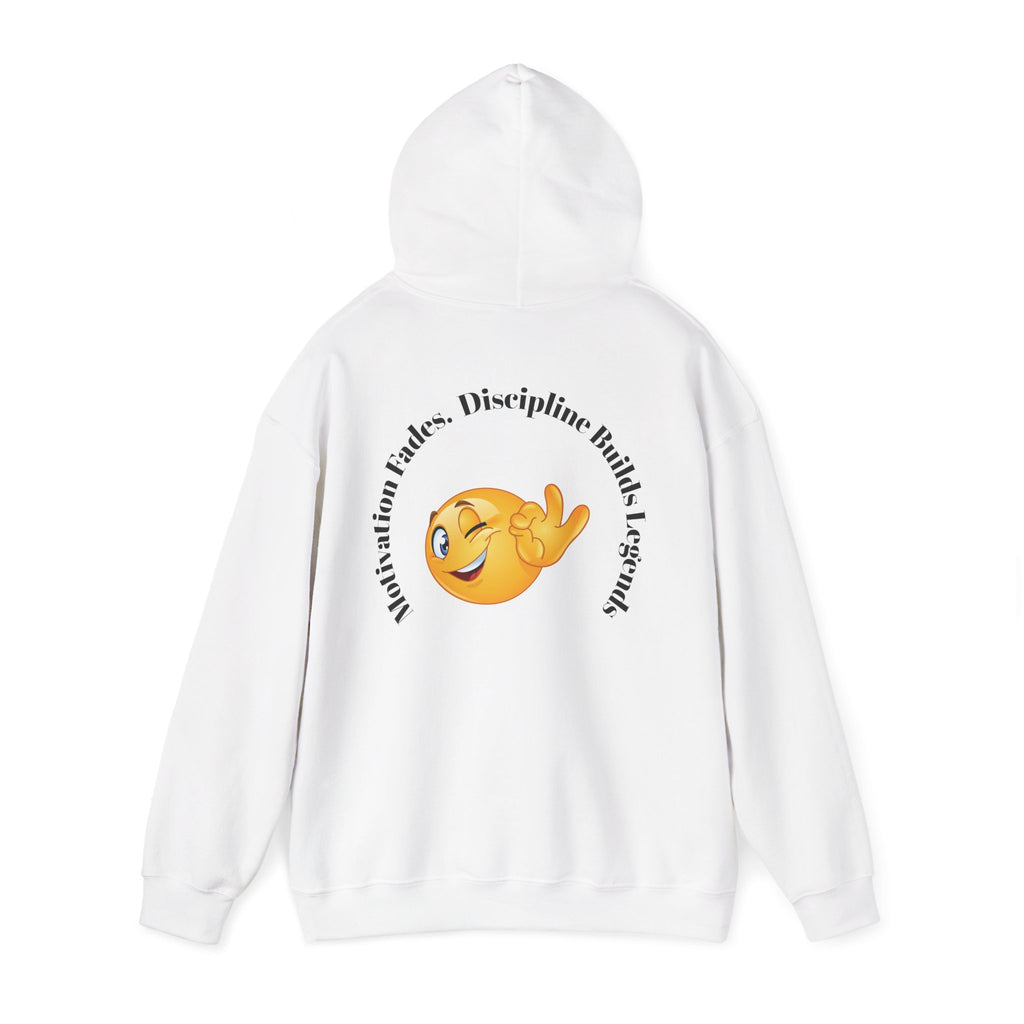 Hoodie — Minimal “Discipline Over Motivation” White Pullover